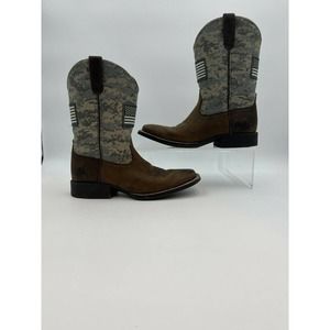 Ariat Kid's Big Boy's US 3 Patriot Leather Western Boots Brown/Sage Camo